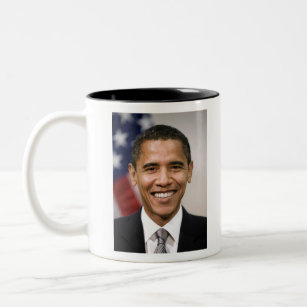 Official Portrait of Barack Obama Two-Tone Coffee Mug