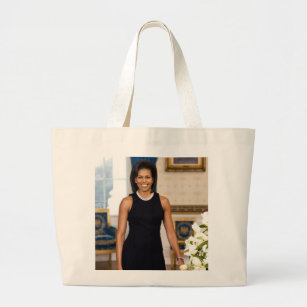 Official Portrait of First Lady Michelle Obama Large Tote Bag