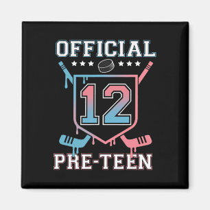 Official Pre-teen 12th Birthday Hockey Drip Boys 1 Magnet