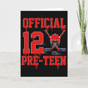 Official Pre-teen 12th Birthday Hockey Ice Cream D Card