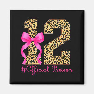 Official Preteen 12th Birthday Girl Coquette Bow L Magnet