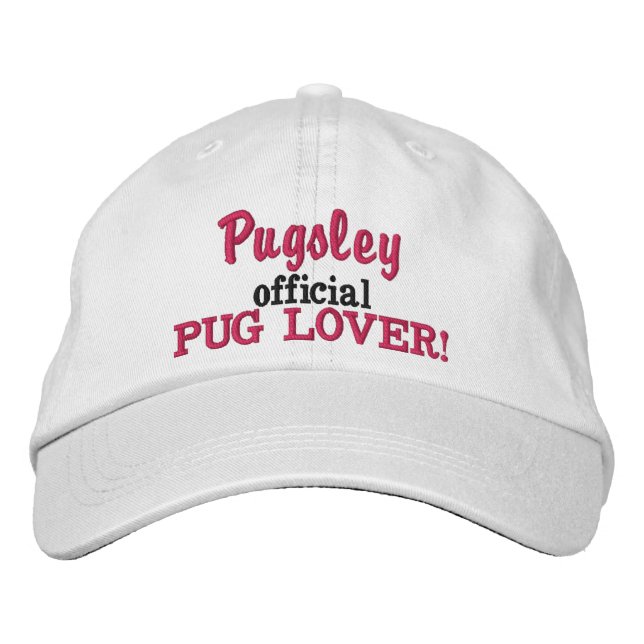 Official Pug Lover Embroidered Hat (Front)
