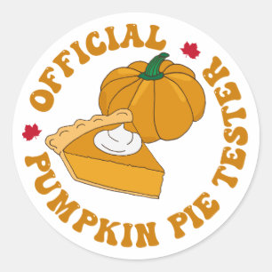Official Pumpkin Pie Tester Funny Fall Quote Classic Round Sticker