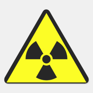 Official radioactive trefoil symbol triangle sticker