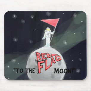 Official Red Flag To The Moon Mousepad! Mouse Pad