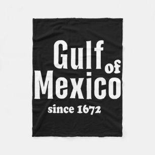 Official Retro Gulf Of Mexico Since 1672 Vintage Fleece Blanket