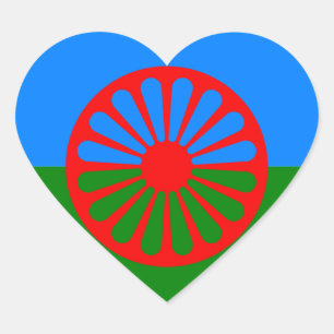 Official Romany gypsy flag Heart Sticker