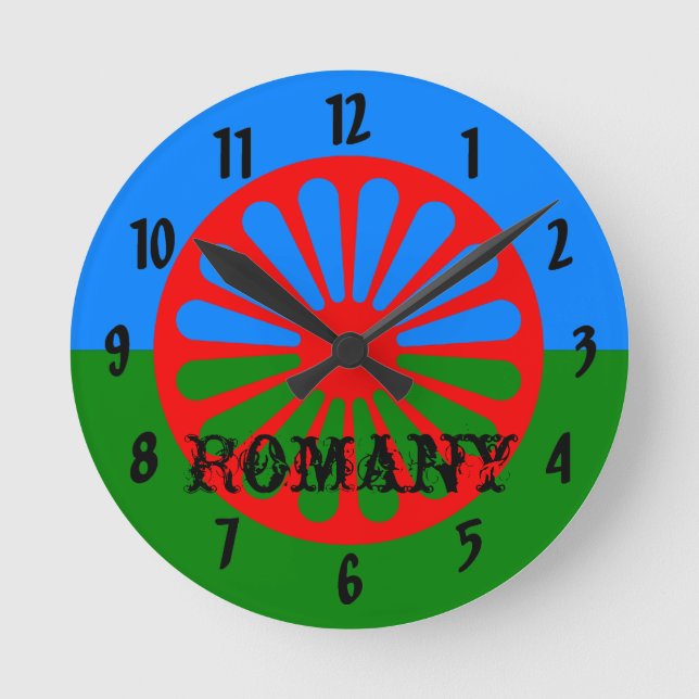Official Romany gypsy flag Round Clock (Front)