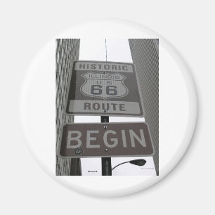 Official Route 66 begin sign Magnet