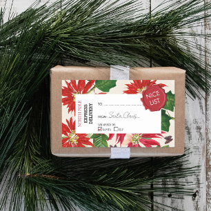 Official Santa Claus Gift Present From North Pole Rectangular Sticker