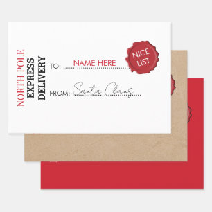 Official Santa Claus Gift Present From North Pole Wrapping Paper Sheet