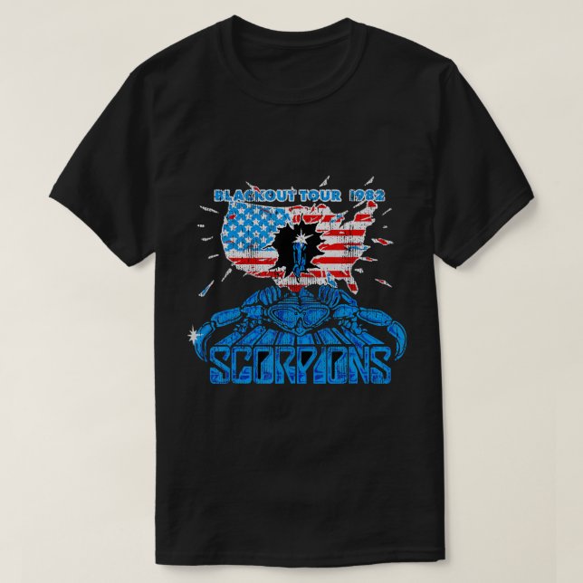 Official Scorpions Blackout USA Tour 1982 T-Shirt (Design Front)