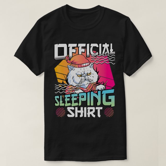 Official Sleeping Cat Design  T-Shirt (Design Front)