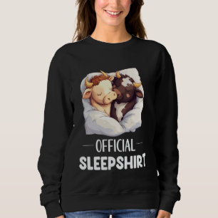 Official Sleepshirt Cute Sleeping Cow Animal Lover Sweatshirt