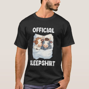Official Sleepshirt Cute Sleeping Cow Animal Lover T-Shirt
