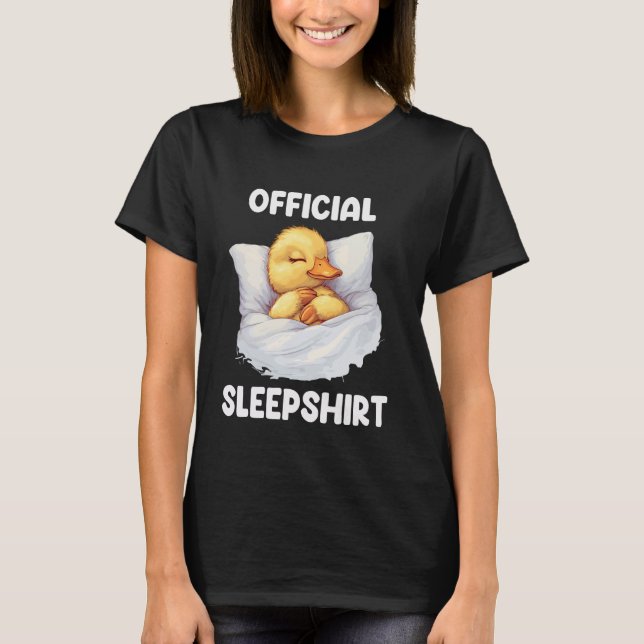 Official Sleepshirt Cute Sleeping Duck Animal Love T-Shirt (Front)