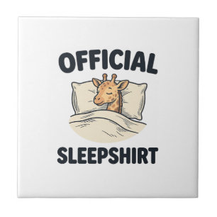Official Sleepshirt Giraffe Funny Sleep Shirt Desi Ceramic Tile