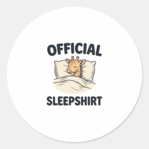 Official Sleepshirt Giraffe Funny Sleep Shirt Desi Classic Round Sticker