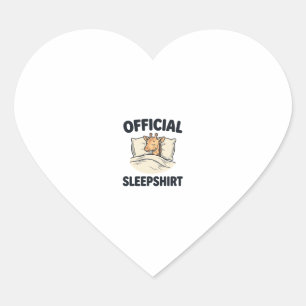 Official Sleepshirt Giraffe Funny Sleep Shirt Desi Heart Sticker