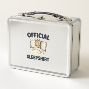 Official Sleepshirt Giraffe Funny Sleep Shirt Desi Metal Lunch Box