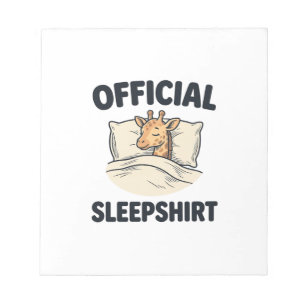 Official Sleepshirt Giraffe Funny Sleep Shirt Desi Notepad