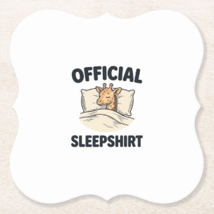 Official Sleepshirt Giraffe Funny Sleep Shirt Desi Paper Coaster
