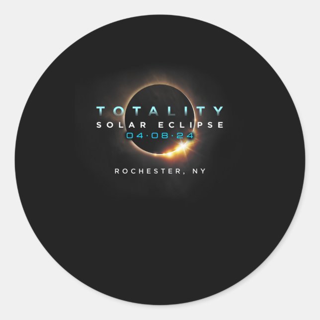 Official Solar Eclipse 2024 Rochester  Classic Round Sticker (Front)