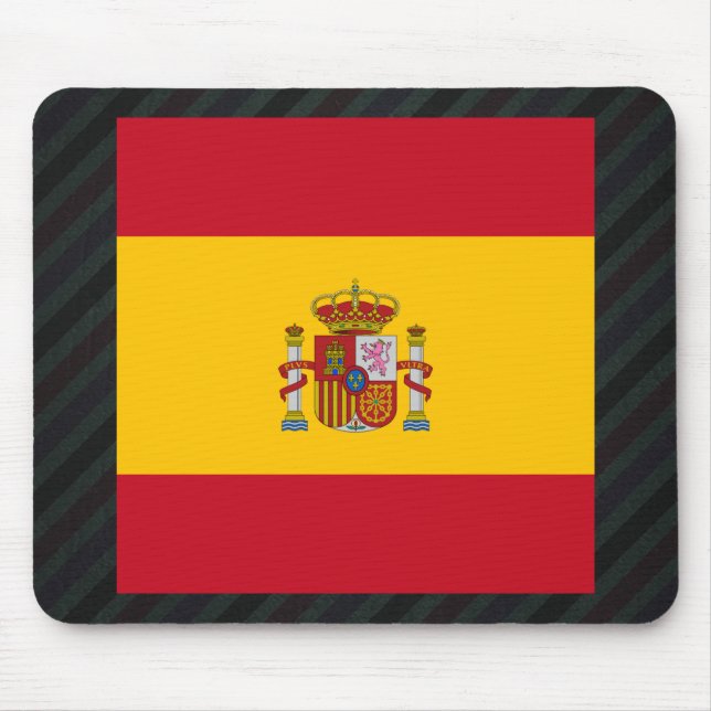 Official Spain Flag on stripes Mouse Pad (Front)