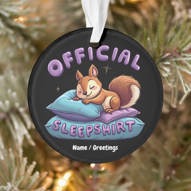 Official Squirrel Sleep Cute & Funny Napping  Ornament (Tree)