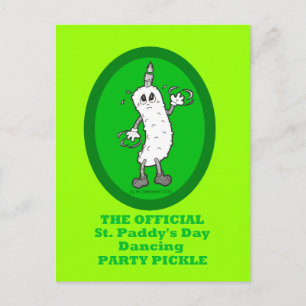 Official St. Patrick's Day Dancing Party Pickle Postcard