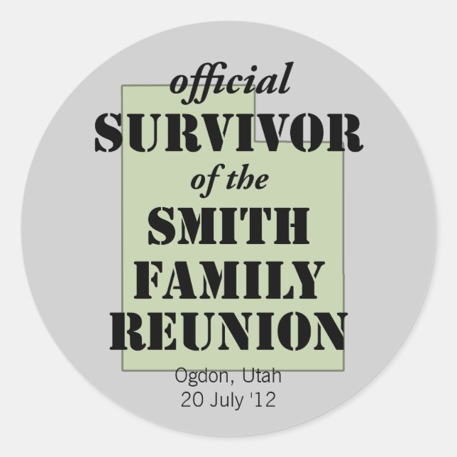 Official Survivor (green) Classic Round Sticker (Front)