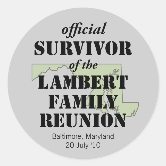 Official Survivor (green) Classic Round Sticker (Front)