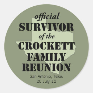 Official Survivor of Texas Family Reunion Classic Round Sticker
