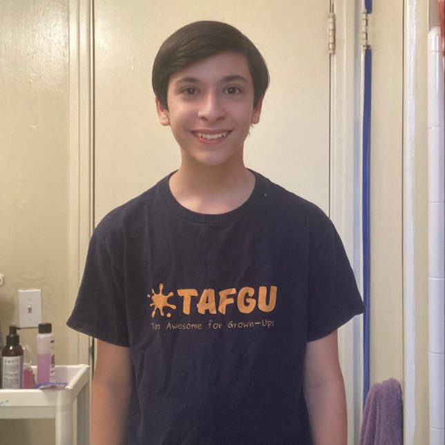 Official TAFGU Kids T-Shirt - orange on navy (Creator Uploaded)
