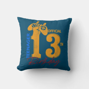 Official Teenager 13 Years Old 13th Birthday Gamer Cushion