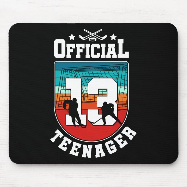 Official Teenager 13th Birthday 13 Year Boy Hockey Mouse Pad (Front)