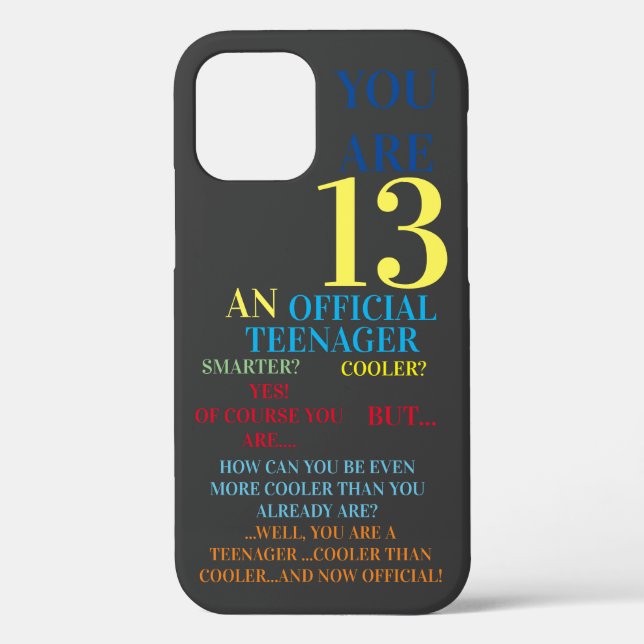 Official Teenager 13th Birthday Boy Case-Mate iPhone Case (Back)