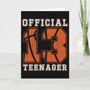 Official Teenager 13th Birthday Boy Party Bysketby Card