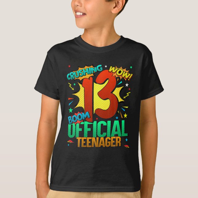 Official Teenager 13th Birthday Comic Awesome T-Shirt (Front)