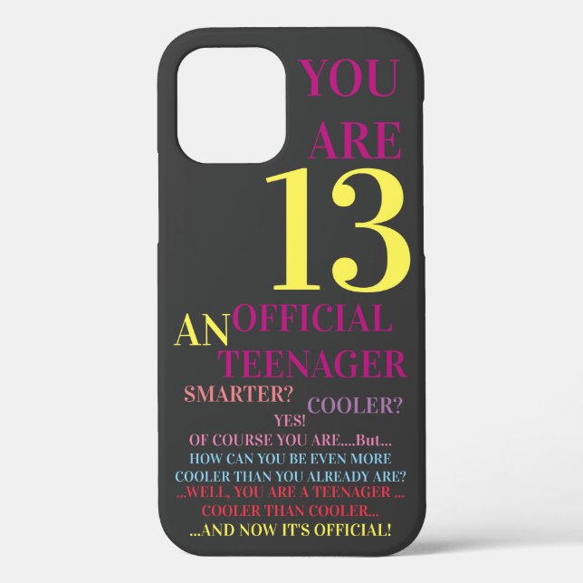 Official Teenager 13th Birthday Girl Case-Mate iPhone Case (Back)