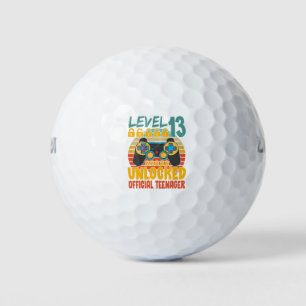 Official Teenager 13th Birthday Level 13 Unlocked Golf Balls