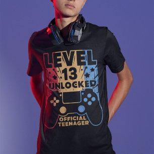 Official Teenager 13th Birthday Level 13 Unlocked T-Shirt