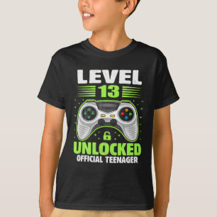 Official Teenager 13th Birthday Level 13 Unlocked  T-Shirt