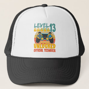 Official Teenager 13th Birthday Level 13 Unlocked Trucker Hat