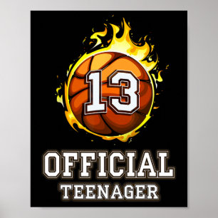 Official Teenager Bysketbyll 13th Birthday Gift  Poster