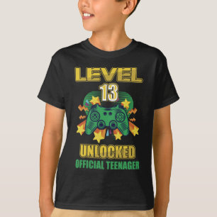 Official Teenager Level 13 Unlocked Birthday T-Shirt