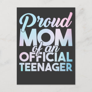Official Teenager Mother Proud Teenager Mum Postcard
