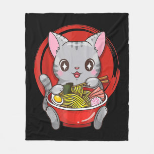 Official Teenager Ramen Cat Anime Kawaii Neko Japa Fleece Blanket
