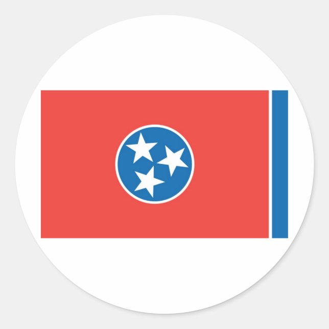 Official Tennessee State Flag Classic Round Sticker (Front)
