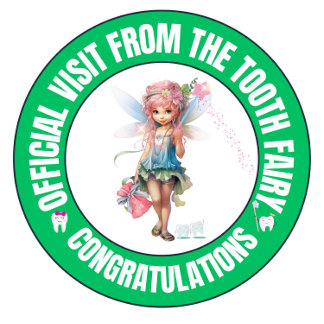 Official Tooth Fairy Visit Sticker For Kids